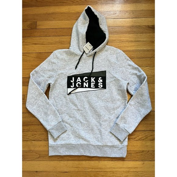 NWT Men's M JACK AND JONES Anton Logo Pullover Hoodie msrp $49.50 - Picture 2 of 6